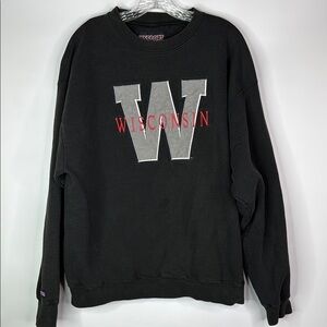 Vintage Jansport UW Wisconsin Black Crewneck Sweatshirt XL